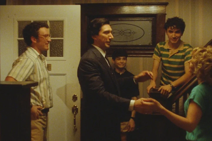 Miles Teller, Adam Driver, Roman Engel, Gavin Goudey and Johansson in ‘Paper Tiger.’